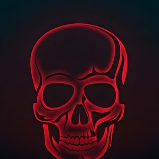 a red skull in the dark with its head turned to look like it is glowing Halloween Red Skull Skull Iphone, Neon, Android, Scary, Skull Pictures, Skull Artwork, black