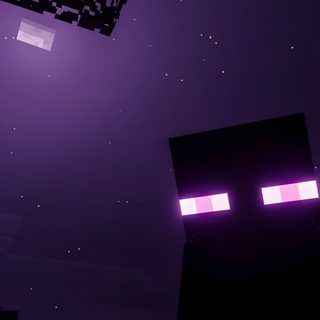 an image of a dark room with purple lights on the ceiling and some buildings in the background Minecraft Halloween Og Mobile Games, Minecraft Watch, Enderman Phone, Boys Mobile, Minecraft Iphone, black