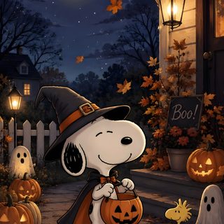a cartoon dog dressed as a witch with pumpkins Charlie Brown Halloween Iphone Happy Halloween Pictures, Peanuts Halloween, Snoopy Funny, dark slate gray