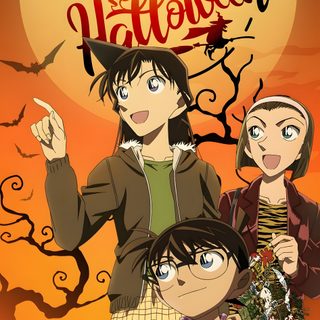 the poster for happy halloween with two children Detective Conan Halloween Conan, Detective Conan Christmas, Detective Conan Poster, chocolate