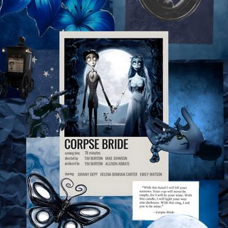 a collage with blue flowers and pictures on it Halloween Iphone Corpse Bride dark slate gray