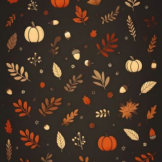 an orange and black background with leaves, pumpkins and acorns on it Autumn Halloween Iphone Pumpkin Background, Hd Iphone, Pumpkin Pattern, Pattern Iphone, dark slate gray