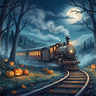 Are you need a ride🎃✨ Just visit us....... Halloween Train dark slate gray