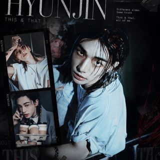 an advertisement for hyunn in the dark with images of people and flowers Hyunjin Halloween Film Strip, Backgrounds Desktop, Dark Floral, Kids, Vintage Flowers, Phone, black