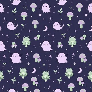 a purple and green pattern with little monsters on it's sides, in the night sky Purple And Green Halloween dark slate gray