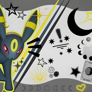 an image of a pokemon wallpaper with many different things in the background, including stars and moon shapes Umbreon Halloween 1920x1080 Umbreon Ipad, Pokemon Widescreen, Pokemon Umbreon, dark khaki