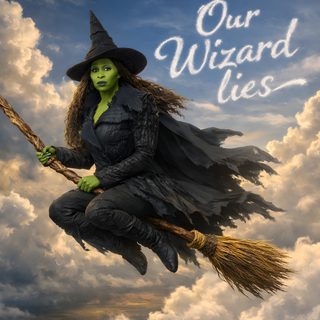 a wizard flying through the air on top of a broom with clouds in the background Wicked Halloween Wicked Images, Wicked Witch Of Oz, Wizard Of Oz Wicked Witch, Wicked Witches, dim gray