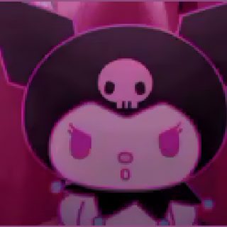 a cartoon character with a skull on it's head Sanrio Halloween Gif Kuromi Gif Aesthetic, Kuromi Pfp Gif, Kuromi Gif Background, Kuromi Gif, maroon
