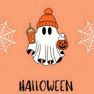 an orange halloween background with ghostes and pumpkins Halloween Snapchat Halloween Chic, Spooky Halloween Pictures, Halloween Kürbis Schnitzen, dark salmon