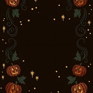 a black background with pumpkins and stars in the center, as well as an ornate border Lock Screen Vintage Halloween Iphone 2000s Halloween Aesthetic, Unique Halloween, Spooky Halloween Backgrounds, black