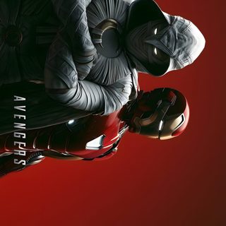 the poster for iron man 3 is shown in red and black with two hands on it Marvel Halloween maroon