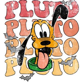a cartoon character with the words pluto pluto do poo Pluto Halloween Pluto Halloween Drawing, Pluto Halloween Png, Halloween Pluto, blanched almond