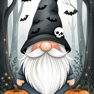 an image of a halloween gnome with pumpkins Gnome Halloween Halloween Gnomes, Halloween Gnome Iphone, Gnome Halloween, Wiccan, Gnome, Gnome Images, gray