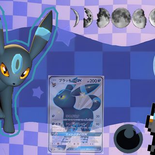 an image of some type of animal with moon phases in the back ground and on top of it Umbreon Halloween 1920x1080 Umbreon X Leafeon, Umbreon Banner, Shiny Umbreon, Eevee Evolutions, steel blue