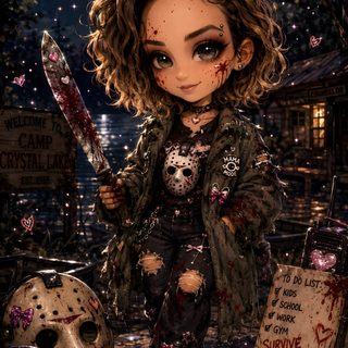 Halloween Scary Cute Girl black