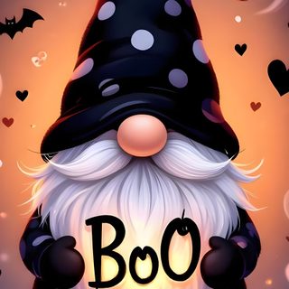 a cartoon gnome sitting on the ground with boo written in it's mouth and pumpkins around him Halloween Cellphone The Pumpkin King, Halloween Aesthetic Ipad, Halloween Watch Face, dark slate gray