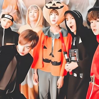 several people in costumes posing for a photo Bts Halloween Laptop Bts Halloween Laptop, Bts Halloween, Bts Edits, Halloween, Academic Dress, Bts, sienna