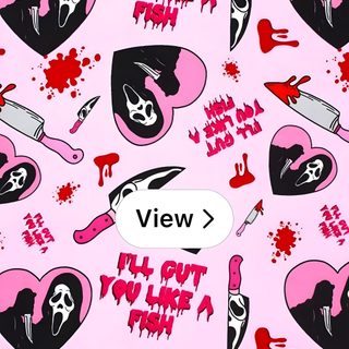 a pink background with black and white images on it that says, i'll'm not you like a view Lemon8 Halloween Halloween Iphone Backgrounds, Halloween Backgrounds, Halloween Cute, Scary, lavender blush