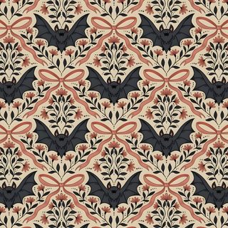 an ornate pattern with black and red colors Halloween Dollhouse Popular Patterns And Prints, Halloween Background Aesthetic, Print Repeat, rosy brown