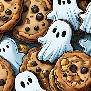 cookies with ghost faces and chocolate chip cookies Halloween Cookie Home Business, Layout, peru