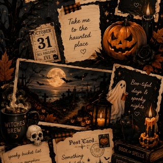 halloween greeting cards with pumpkins and jack - o'- lanterns in the background Rustic Halloween black