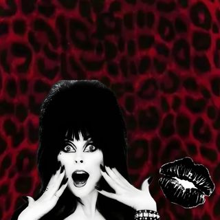 a woman with her hands on her face in front of a leopard print wallpaper Elvira Halloween Elvira Mistress Of The Dark, Vintage Horror Iphone, Scary Goth, Horror Iphone, black