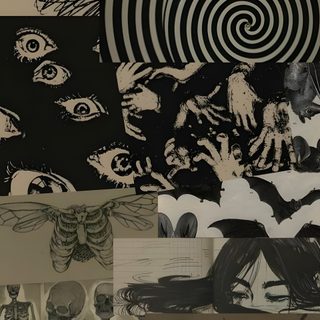 an assortment of black and white drawings on paper Halloween Spooky Grunge Custom Grunge Android, Simple Grunge, Simple Grunge Iphone, dark olive green