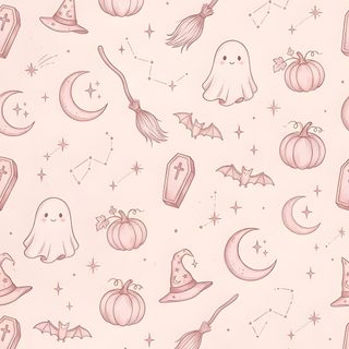 a pink and white halloween themed wallpaper Light Pink Halloween linen