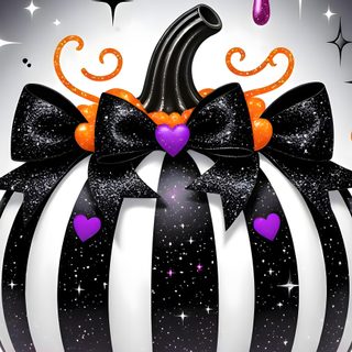 a black and white striped pumpkin with a witch hat on it's head in front of stars Halloween Glitter Iphone dim gray
