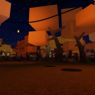 an animated halloween scene with pumpkins in the foreground and trees on either side Halloween Roblox Roblox Fall Gif, Roblox Horror Background, Halloween-themed Roblox Decals, maroon