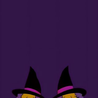 two cartoon characters sitting in front of a fire with their heads turned to the side Halloween Duo The Simpsons, Iphone, midnight blue