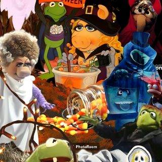 a collage of halloween pictures with pumpkins and monsters Muppets Halloween Halloween 5, Funky, Screen Savers, Childhood Memories 2000, sienna