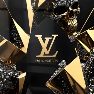 the louis vuitton skull is surrounded by gold and silver diamonds, which are scattered around it Louis Vuitton Halloween Iphone Vuitton, Lv Louis Vuitton, Louis Vuitton Skull, Image Louis Vuitton, black