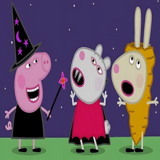 peppa pig and her friends are dressed up as witches in the animated movie peppa pig Peppa Pig Halloween Peppa Pig Trio, Peppa Pig Halloween Pictures, Peppa Pig Halloween Episodes, dark slate gray