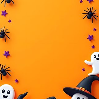 halloween background with ghostes and pumpkins Halloween Templates Halloween Invitaciones, Photo Halloween, Image Halloween, dark orange