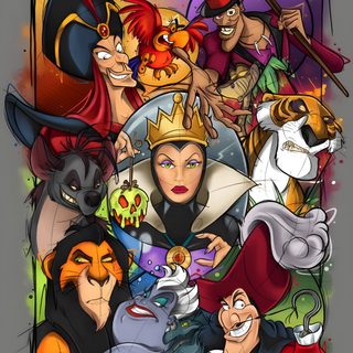 an image of many cartoon characters together Halloween Disney Villains Villains Clipart, Disney Villains Artwork, Villains Tattoo Disney, dim gray