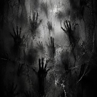 several hand prints on a wall in black and white Halloween Creepy Halloween Art, Digital, Dark Art, Lock Screen, Phone, Iphone, black