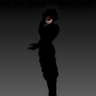 the shadow of a person with an evil look on their face and arms, standing in front of a dark background Goku Black Halloween 4k Goku Ui, Goku Black Screen, Goku Black, Black Goku Xeno, dark slate gray