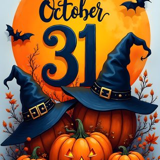 an image of halloween pumpkins and witch hats with the number 31 written on it Happy Halloween 2025 Happy Halloween Pictures, Image Halloween, Halloween Backgrounds, Halloween Eve, sienna