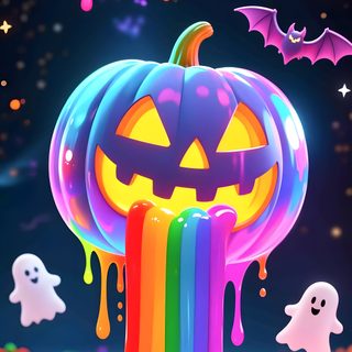 a halloween poster with neon colors and sprinkles Rainbow Halloween Neon Halloween, Halloween Cute, Holiday Graphics, Witchy, Animal Print, dark slate gray