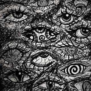 black and white image of an eye pattern Halloween Eye Disturbing Patterns, Eye Imagery, Many Eyes, Hypnotic Eyes, Spiral Eyes, Eyes Drawing, black