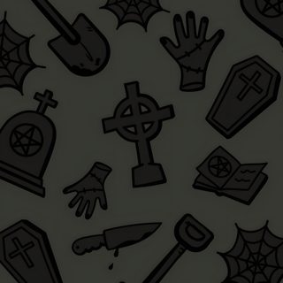 black and white halloween icons on a gray background Cute Halloween Coffin Halloween Phone Dark, Black Iphone Halloween, Black Halloween Iphone, dark slate gray