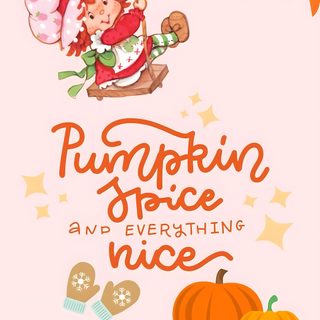 the pumpkin spice and everything nice poster Strawberry Shortcake Halloween Strawberry Shortcake Autumn, Strawberry Shortcake Halloween Images, Strawberry Shortcake Halloween, linen