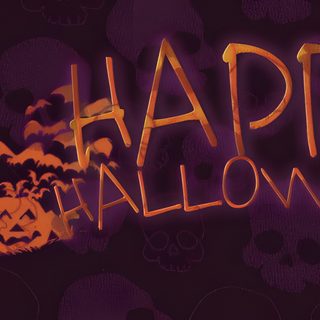 happy halloween wallpaper with skulls and pumpkins on the dark purple background that says,'happy halloween ' Halloween Fb Facebook Cover Photos Halloween, Fb Cover Photos Halloween, Cute Halloween Facebook Cover, black