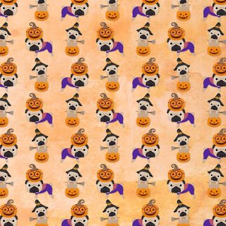 an image of halloween pumpkins and pug dogs on orange background with black spots Halloween Pug Iphone Fall Pug, Halloween Pug, Pug Thanksgiving, Pug Halloween, Pumpkin Pug, burlywood