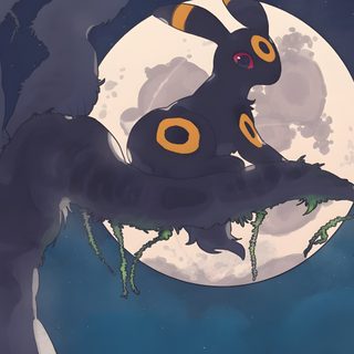 a cartoon character sitting on top of a tree branch in front of a full moon Umbreon Halloween 1920x1080 Umbreon Discord Banner, Umbreon Ipad, Umbreon Banner, Umbreon Pc, dark slate gray