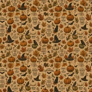 an image of a pattern with pumpkins and witches on it's side, as well as the words happy halloween Halloween Autumn Small Scale Craft Patterns, Cricut, Halloween, Pattern, sienna