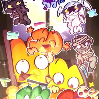 an image of halloween stickers on a phone with pumpkins and cats in the background Bfdi Halloween Bfdi Halloween Pfp, X Bfdi, Bfdi Tpot, Bfdi 4, Cute Bfdi, Bfdi X Ii 2025 Poster, peru
