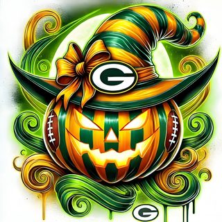 a green bay packers pumpkin with a hat on it's head and the letter g Packers Halloween Packers Images, Green Bay Packers Pumpkin, Green Bay Packers Sugar Skull,