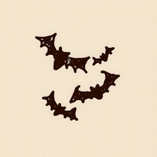 three bats flying in the air on a light brown and beige background with black outline Halloween Tan And Black Fall Aesthetic For Widgets, Fall Small Widget, Fall Aesthetic Widget Icons, bisque